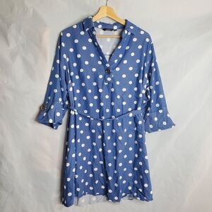 Mlle Gabrielle Blue Polka Dot Dress